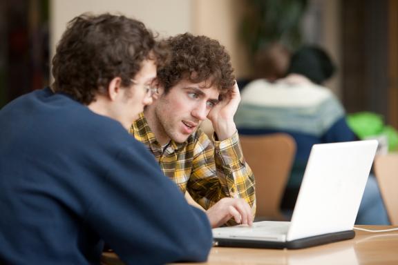 Students on computer